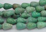 CAG7896 15.5 inches 8*12mm teardrop grass agate beads wholesale