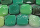 CAG7912 15.5 inches 14*14mm faceted square grass agate beads