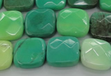 CAG7913 15.5 inches 15*15mm faceted square grass agate beads