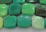 CAG7914 15.5 inches 16*16mm faceted square grass agate beads