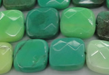 CAG7915 15.5 inches 18*18mm faceted square grass agate beads