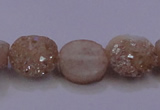 CAG7946 7.5 inches 8*10mm oval plated white druzy agate beads