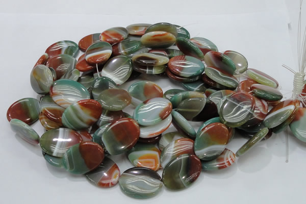 CAG800 15.5 inches 20*30mm oval rainbow agate gemstone beads