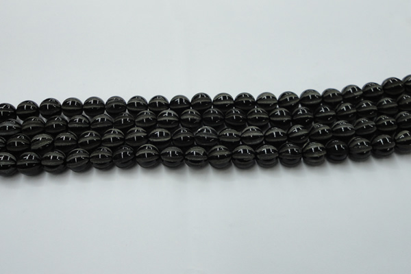 CAG8000 15.5 inches 8mm carved round black agate beads