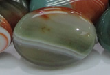 CAG801 15.5 inches 30*40mm oval rainbow agate gemstone beads