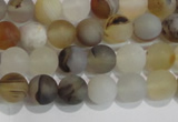 CAG8010 15.5 inches 4mm round matte Montana agate gemstone beads