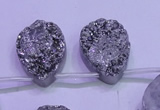 CAG8132 Top drilled 18*25mm teardrop silver plated druzy agate beads