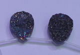 CAG8134 Top drilled 18*25mm teardrop rainbow plated druzy agate beads