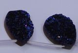 CAG8146 Top drilled 30*40mm teardrop blue plated druzy agate beads