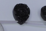 CAG8147 Top drilled 30*40mm teardrop black plated druzy agate beads