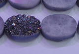 CAG8194 7.5 inches 18*25mm oval rainbow plated druzy agate beads