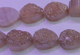 CAG8271 7.5 inches 10*14mm teardrop champagne plated druzy agate beads