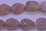 CAG8281 7.5 inches 12*16mm teardrop champagne plated druzy agate beads