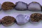 CAG8283 7.5 inches 12*16mm teardrop gold plated druzy agate beads