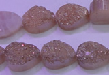 CAG8291 7.5 inches 13*18mm teardrop champagne plated druzy agate beads