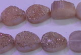 CAG8301 7.5 inches 15*20mm teardrop champagne plated druzy agate beads