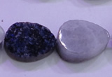 CAG8316 7.5 inches 18*25mm teardrop blue plated druzy agate beads