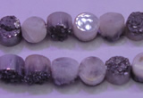 CAG8332 7.5 inches 10mm coin silver plated druzy agate beads