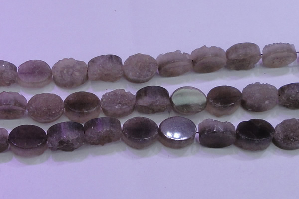 CAG8446 15.5 inches 20*30mm oval grey druzy agate gemstone beads