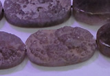 CAG8447 15.5 inches 15*30mm oval grey druzy agate gemstone beads