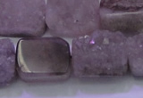 CAG8453 15.5 inches 13*18mm rectangle grey druzy agate gemstone beads