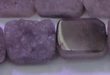 CAG8456 15.5 inches 20*30mm rectangle grey druzy agate gemstone beads