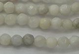 CAG8513 15.5 inches 4mm faceted round grey agate beads wholesale