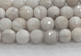 CAG8514 15.5 inches 6mm faceted round grey agate beads wholesale