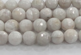 CAG8515 15.5 inches 8mm faceted round grey agate beads wholesale