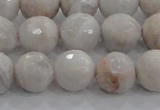 CAG8518 15.5 inches 14mm faceted round grey agate beads wholesale