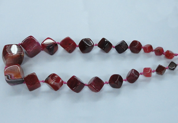 CAG8522 15.5 inches 9*10mm - 23*24mm cube dragon veins agate beads