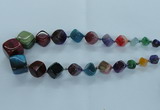 CAG8526 15.5 inches 9*10mm - 23*24mm cube dragon veins agate beads