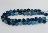 CAG8554 12*14mm - 14*15mm faceted nuggets dragon veins agate beads