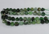 CAG8555 12*14mm - 14*15mm faceted nuggets dragon veins agate beads