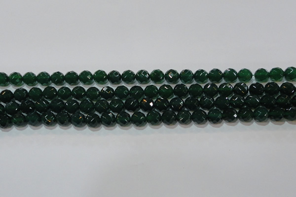 CAG8580 15.5 inches 10mm faceted round green agate gemstone beads