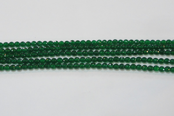 CAG8582 15.5 inches 6mm faceted round green agate gemstone beads