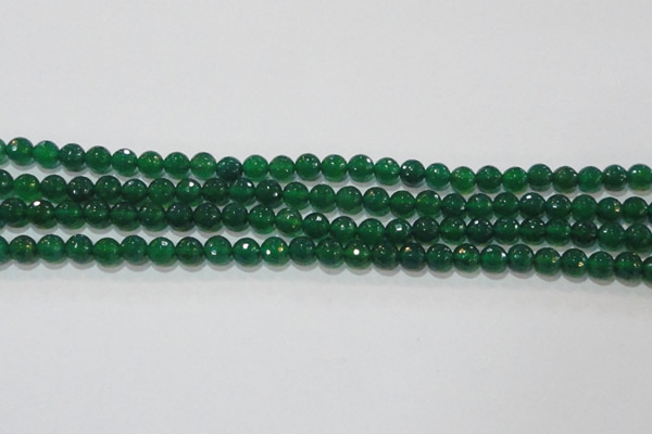 CAG8583 15.5 inches 8mm faceted round green agate gemstone beads