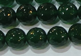 CAG8585 15.5 inches 14mm faceted round green agate gemstone beads