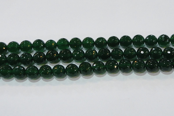 CAG8586 15.5 inches 16mm faceted round green agate gemstone beads