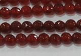 CAG8590 15.5 inches 6mm faceted round red agate gemstone beads