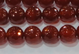 CAG8592 15.5 inches 10mm faceted round red agate gemstone beads