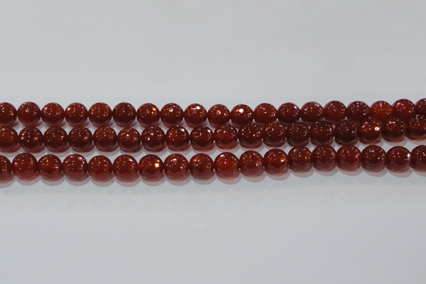 CAG8592 15.5 inches 10mm faceted round red agate gemstone beads