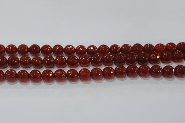 CAG8593 15.5 inches 12mm faceted round red agate gemstone beads