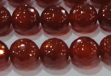 CAG8594 15.5 inches 14mm faceted round red agate gemstone beads