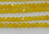 CAG8600 15.5 inches 4mm faceted round yellow agate gemstone beads