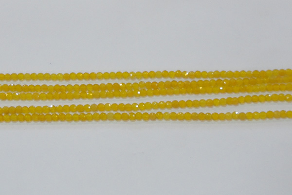 CAG8600 15.5 inches 4mm faceted round yellow agate gemstone beads