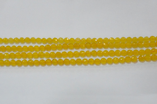 CAG8601 15.5 inches 6mm faceted round yellow agate gemstone beads