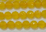 CAG8602 15.5 inches 8mm faceted round yellow agate gemstone beads