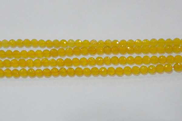 CAG8602 15.5 inches 8mm faceted round yellow agate gemstone beads