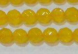 CAG8603 15.5 inches 10mm faceted round yellow agate gemstone beads